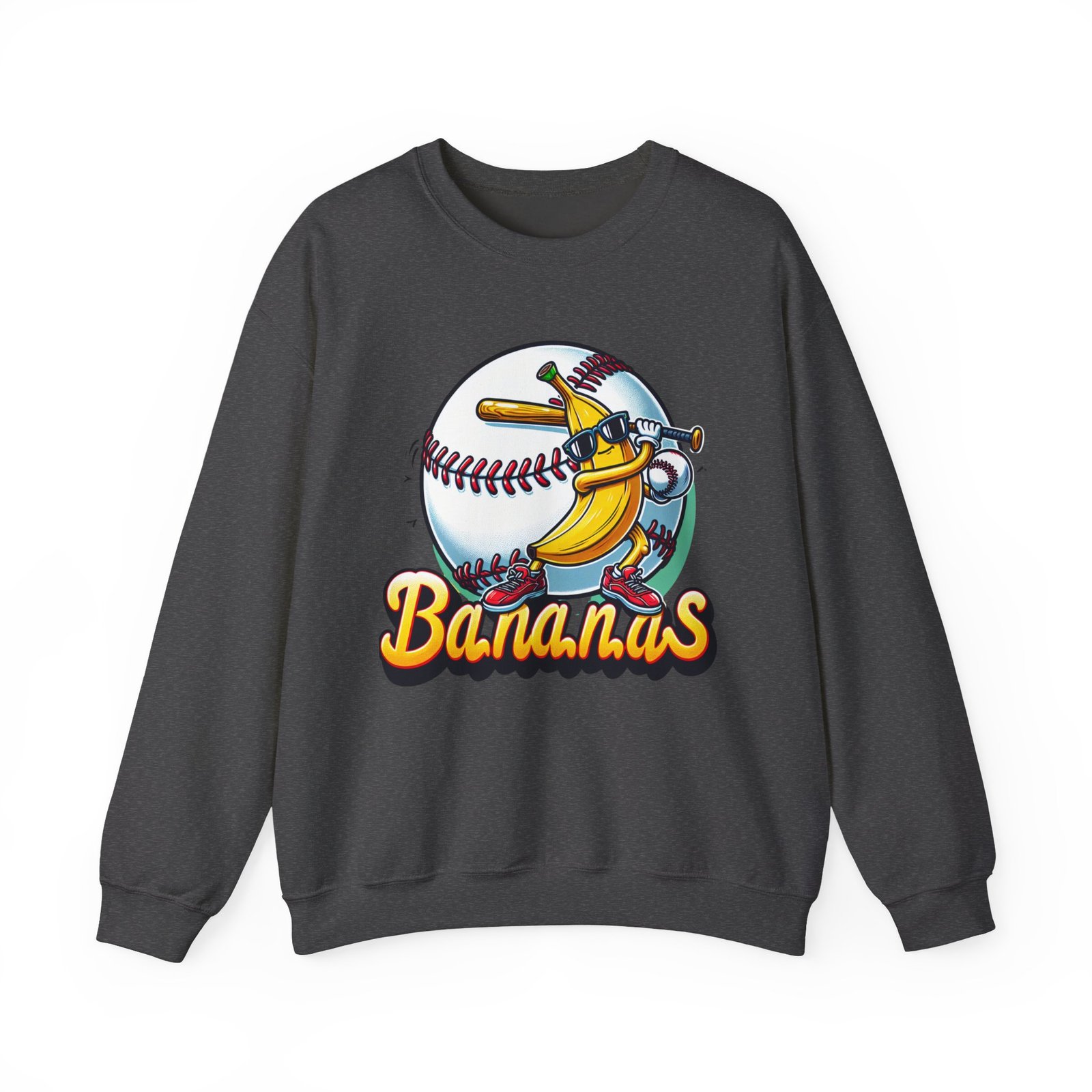 Banana Baseball Sweatshirt – Cozy Mascot Gameday Crewneck Gildan® 18000 - Image 5