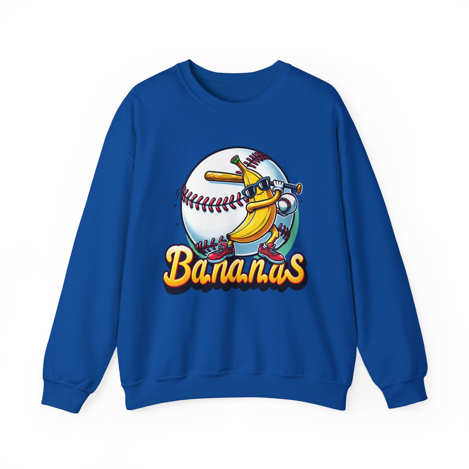 Banana Baseball Sweatshirt – Cozy Mascot Gameday Crewneck Gildan® 18000 - Image 7