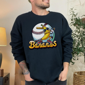banana baseball sweatshirt funny mascot crewneck, banana baseball sweatshirt gildan 18000, banana baseball sweatshirt gameday gift