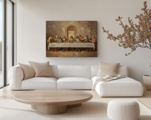 Last Supper canvas wall art featuring the iconic biblical scene